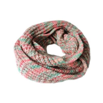 China European Stripe Style Infinity Round Scarf Rainbow Neck Warmer Bright Knitted Snood Scarf for sale