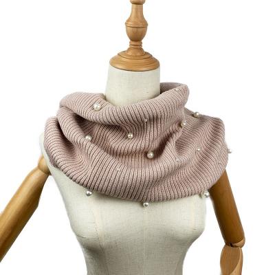 China Newest snood women winter knit infinity scarf multifuctional circle loop scarves warm with beads for sale