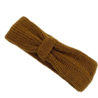 China Wholesale newest hair decoration women double layer knitted headband with knitted bow for women for sale