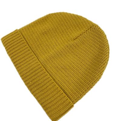 China Solid Color JOINT Dome Fashion Unisex Winter Hat Knitted Ribbed Skullcap With Fine Stitch for sale