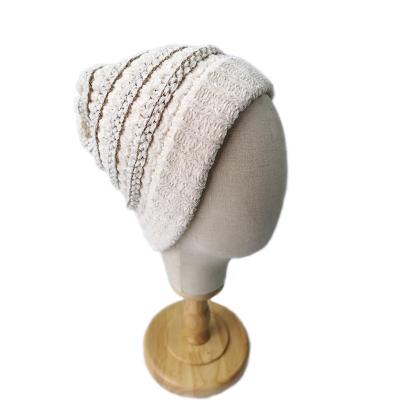 China JOINT Women's Winter Environmental Knitted Hats With Polyester Recycled Yarns Knit Beanie With Cuff for sale