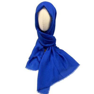 China Newest Style Wholesale Fashion Women Chiffon Scarves Summer Muslim Loose Bubble Hijab In Blue Color for sale