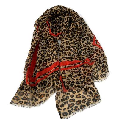 China newest style classic fashion sexy leopard print polyester scarves for women elegant shawl for sale