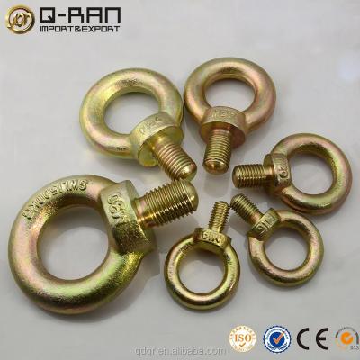 China Lifting Drop Forged Chromate Yellow Eye Bolt JIS B 1168 Eye Bolt for sale