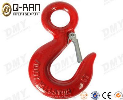 China Extinct and Tempered USA Forged 320 Type Crane Eye Hoist Hook With Latch (Qingdao Rigging) for sale