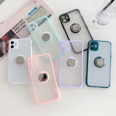 China 2021 Anti-fall Eyelet Protection Candy Color Skin Friendly Suits With Single Ring For IPhone Huawei OPPO VIVO Xiaomi Cases for sale