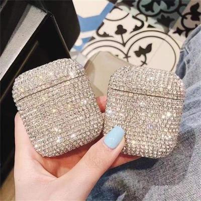 China Diamond Designed Bling Luxury Light Sparkle Anti-fall Slim Shockproof Protective Fashion Bling Case For AirPods for sale