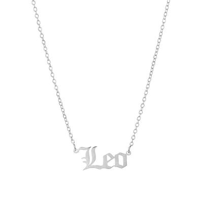 China FASHIONABLE Custom Hip Hop The Zodiac Cursive Zircon Pendant 18K Gold Tide Mark Initial Pendant Necklace for sale