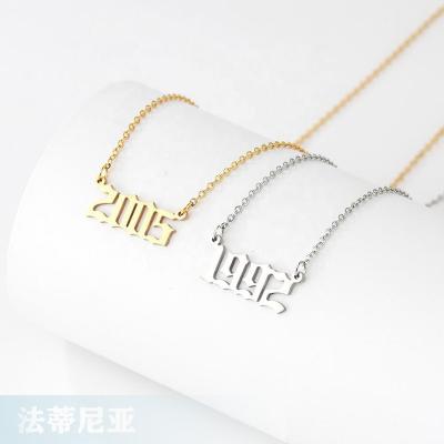 China FASHIONABLE Yellow Gold Keepsake Necklaces Stainless Steel Newlywed Couple Gift Constell Charm Anniversary Jewelry for sale