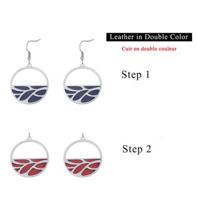 China CLASSIC romantic stainless steel circle earrings change diameter 28mm pendants earring leather woman for sale