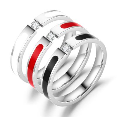 China CLASSIQUE Hot Selling Minimalist Enamel Rings Stainless Steel Jewelry Tension Ring For Women Setting for sale