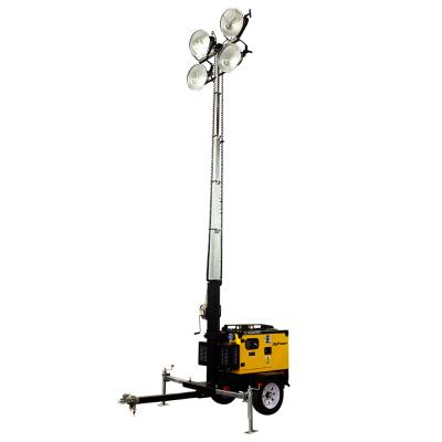 China Sports Stadiums Factory Price 1200W 4000W LED/Metal Halide Trailer Light Tower for sale