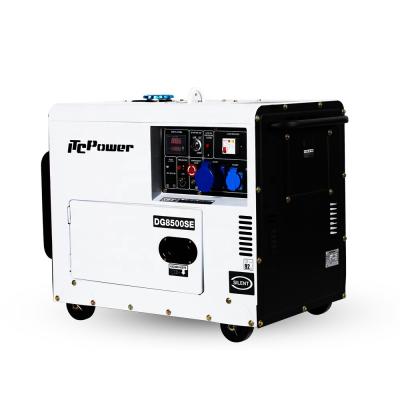 China 5KVA 6KVA 220V 13 L Silent Diesel Portable 380V Single / Three Electric Generator Price for sale