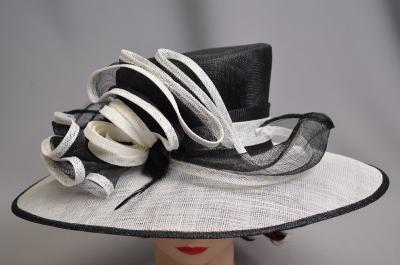 China Contrast Big Brim Sinamay Ladies Hats , ladies occasion hats for sale