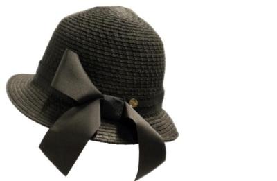 China Los sombreros casuales con el arco de la cinta, sombreros negros de las señoras suaves de la trenza de la cinta para las mujeres en día normal en venta