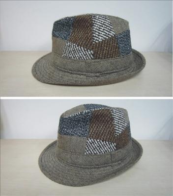 China Polyester/Wolle mischt, T-/Cfutter-innere Mode-Bäcker-Jungen-Kappe mit Fedora-Form für Männer zu verkaufen