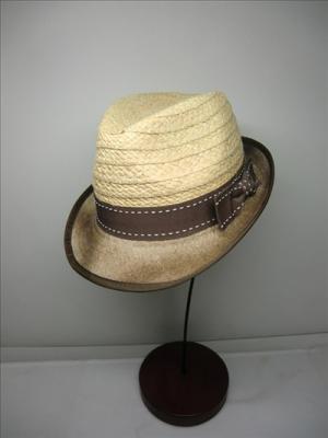 China Raffia & Linen Fabric Fashion Women Straw Hats In Fedora Shape For Beach, Normal Day for sale