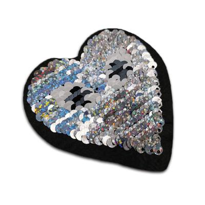 China wholesale 3D modern style custom letter logo heart sequin embroidery patches for sale