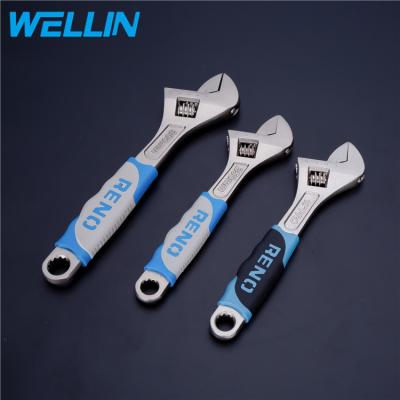 China Hot Selling Bright Chrome Strong Power Plated Alloy Steel Adjustable Function Wrench for sale