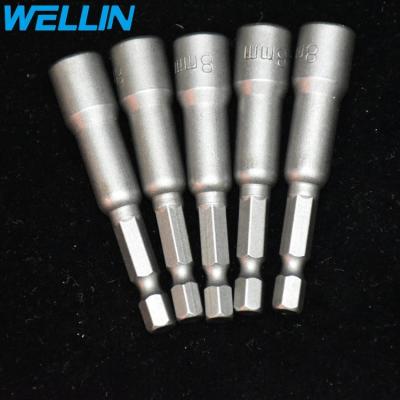 China Strong Power Chrome Plating 8mm Nut Mini Socket Set Hex Socket Heavy Duty Magnetic Wrench for sale