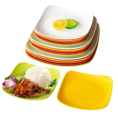 China Viable Asian High Quality Home Plastic Frozen Colorful Picnic Hotel Dish Flatware Melamine Plate Melamine Dishes Set for sale