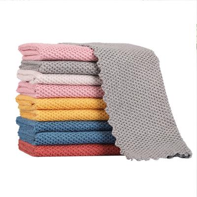 China Bestselling 30*30cm Viable Corn Kernels Pearl Towel Rack Cloth Microfiber Kitchen Cleaning Cloth for sale