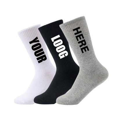 China Sustainable High Quality OEM Cotton Factory Customize Crew Mens Socks Custom Logo for sale