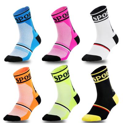 China Athletic OEM Service High Quality Custom Design Mens Crew Sports Cycling Socks for sale