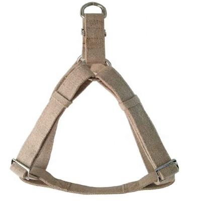 China Padded 100% Organic Pet Puppy Dog Harness Hemp Natural Canvas Cat Leash Collar for sale