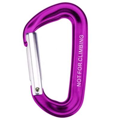 China Water Treatment Assorted Colors D Shape Aluminum Spring Door Carabiner D Shape Carabiner for sale