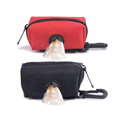 China Durable Portable Waterproof Dog Poop Bag Dispenser Holder Oxford Cloth Portable Waterproof Garbage Waste Carrier For Leash Attachment for sale