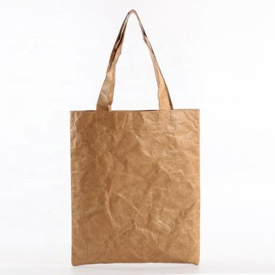 China Brown Tear Resistant Durable Custom Print Tote Paper Tyvek Shopping Bag for sale