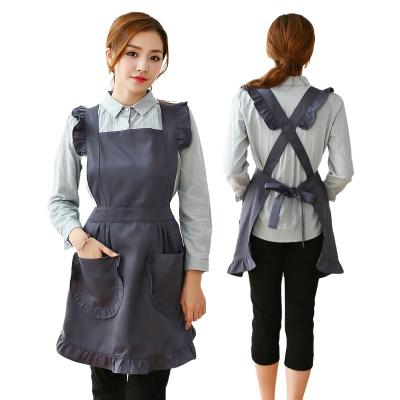 China Custom Logo Colorful Beauty Cleaning Apron Woven Cooking Costume Apron Apron for sale