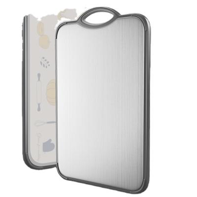 China Sustainable Dual Use Double Sided Stainless Steel Plastic Cutting Board for sale