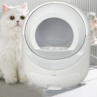 China Sustainable High Quality Ozone Sterilization Automatic Cat Litter Box Suitable for Cats 10KG with Door Curtain for sale