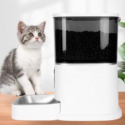 China Automatic Teddykala White High-End Pet Smart Electric Remote Control Automatic Cat Food Feeder for sale