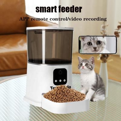 China Automatic Teddykala Good Price Automatic Cat Feeders Electric Remote Control Smart Pet Feeder for sale