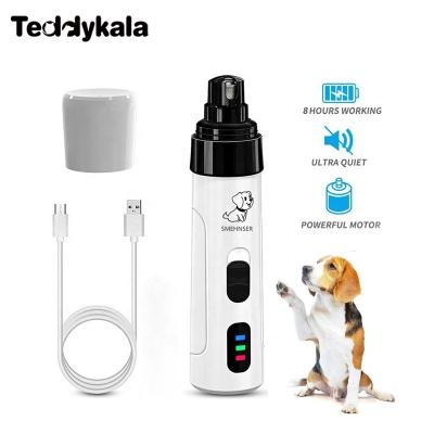 China Sustainable Teddykala LED 2 Speed USB Rechargeable Electric Auto Low Noise Pet Nail Grinder With LCD Power Display for sale