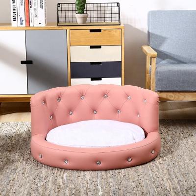 China Stocked Home Use Pink Cute Luxury Lovely Dog Cat Pet Sleeping Bed Sofa for sale