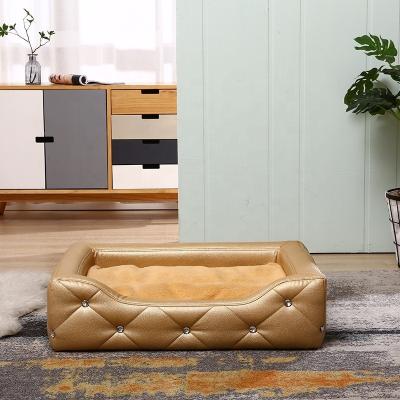 China Stocked Colorful Cute Luxury Wholesale Custom Logo Dog Cat Pet Bed Sofa for sale