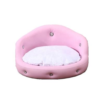 China Stocked Custom New Design Indoor Luxury Removable Mat PU Cover Pet Sofa Bed For Dog Cat for sale