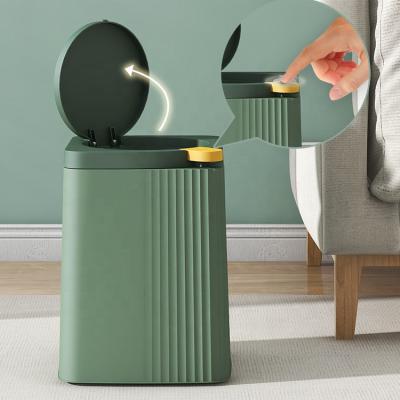 China Fashion Hotel Quality Double Layers Sustainable Creative Plastic Garbage Container Home Garbage Bin Morden Trash Can for sale