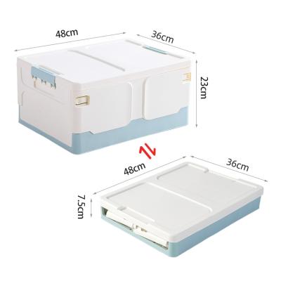 China Creative Fashion Freshness Preservation Portable Wide Open Foldable Storage Box With Wheels Stackable Plastic Container for sale