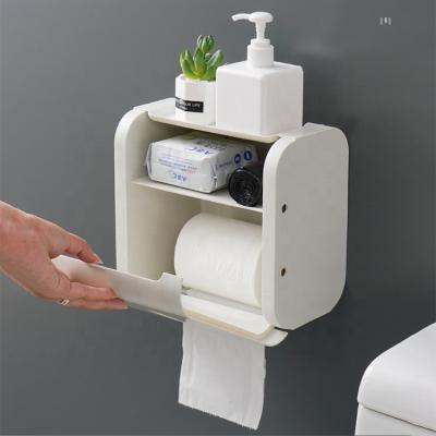 China No Punch Tissue Box Creative Home Hotel Fashion Waterproof Container No Drill Hanging Tissue Box for sale