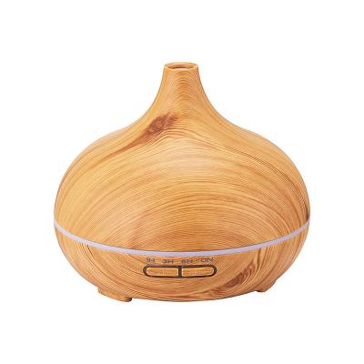 China 300ml Hotel Wood Grain Aromatherapy Humidifiers Ultrasonic Essential Oil Diffuser With 7 Colors Light for sale