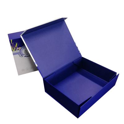 China Recycled Materials Clothes Cosmetics Storage Care Boutique Retail Design Folding Blue Box for sale