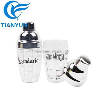 China Sustainable Top Selling Plastic Cocktail Mixer Drinks Bar Shaker For Promotion for sale