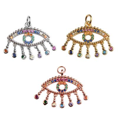 China Newest 2021 Luxury Crystal Rhinestone Eyes Shape Pendant Necklaces Accessories For Woman Jewelry for sale