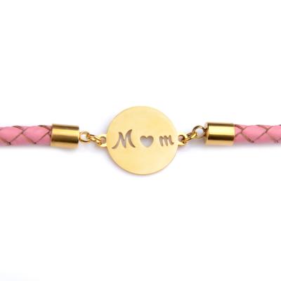 China Other Exquisite Mother Gift Gold Plated Planchet Leather Bracelet Women Bracelet for sale