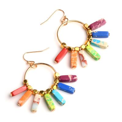 China Jade 7 Colors Drop Stone Earrings For Women for sale